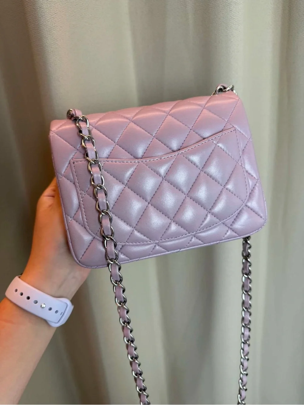 Chanel Dusty Mauve  Lambskin Mini Square Crossbody